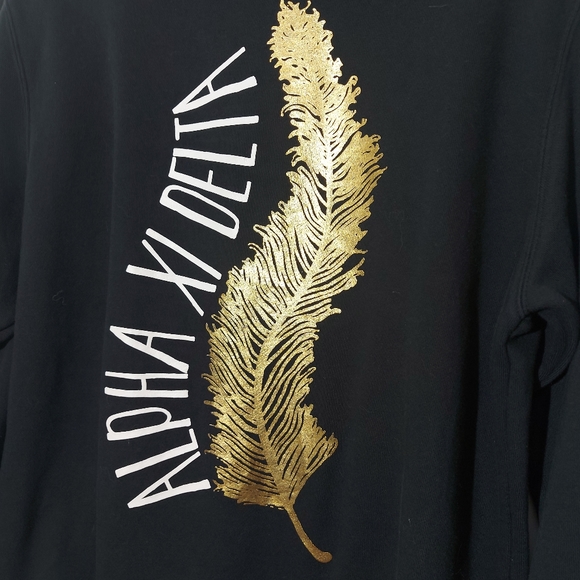 Alpha Xi Delta Gold Leaf 1/4 Zip Pullover - Picture 3 of 11